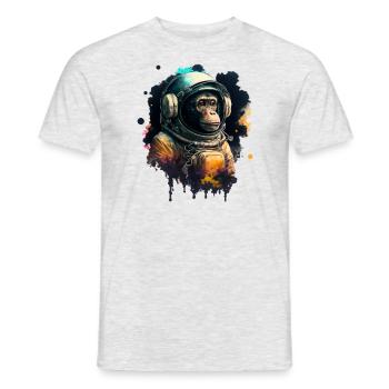 Space Ape, imprint of monkey in astronaut suit. - Men's T-Shirt - heather grey - Front - AI Model Male 178 dark (178cm)