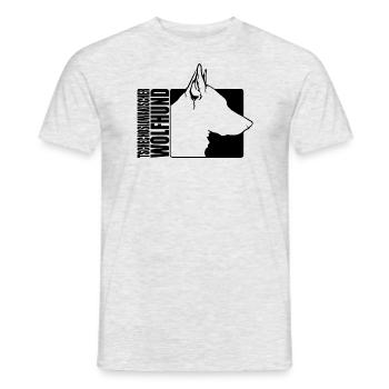 Tschechoslowakischer Wolfhund Profil Hund Wilsigns - Männer T-Shirt - Grau meliert - Vorne - AI Model Male 178 dark (178cm)