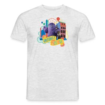 IF: Lewis, Blue, Blossom - Männer T-Shirt - Grau meliert - Vorne - AI Model Male 178 dark (178cm)