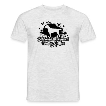 BOHEMIAN WIREHAIRED POINTING GRIFFON Hund Wilsigns - Männer T-Shirt - Grau meliert - Vorne - AI Model Male 178 dark (178cm)