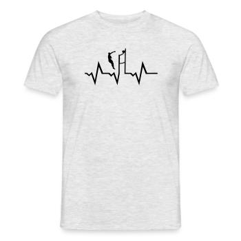 Volleyball & Herzschlag, Volleyballspieler - Männer T-Shirt - Grau meliert - Vorne - AI Model Male 178 dark (178cm)