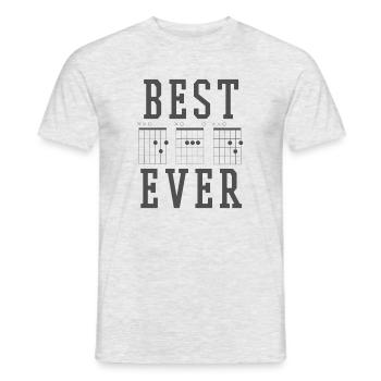 MEILLEUR PAPA JAMAIS ACCORDS DE GUITARE | Cadeau de la fête des pères - T-shirt homme - gris chiné - Devant - AI Model Male 178 dark (178cm)