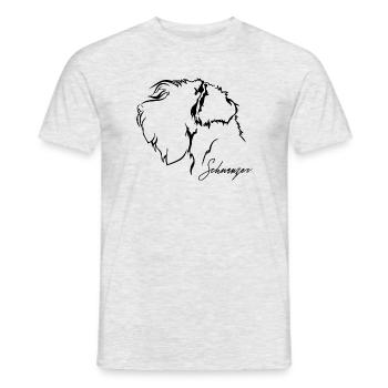 Schnauzer Profil Chiens Chien Wilsigns - T-shirt homme - gris chiné - Devant - AI Model Male 178 dark (178cm)