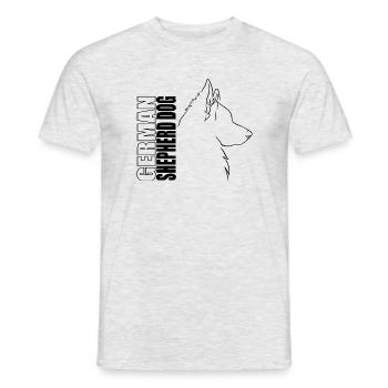 German Shepherd Dog Profile Dogs Dog Wilsigns - Men's T-Shirt - heather grey - Front - AI Model Male 178 dark (178cm)