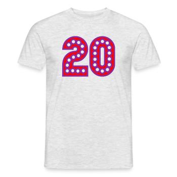 ANNIVERSARY. HAPPY BIRTHDAY. HAPPY BIRTHDAY. - Men's T-Shirt - heather grey - Front - AI Model Male 178 dark (178cm)