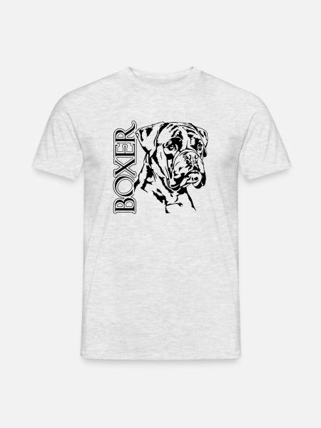 Deutscher BOXER Hund Hunde Hundeportrait Wilsigns - Männer T-Shirt - Grau meliert