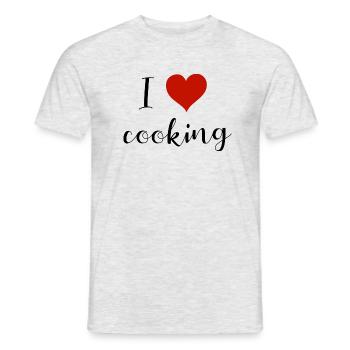 I love Cooking - Männer T-Shirt - Grau meliert - Vorne - AI Model Male 178 dark (178cm)