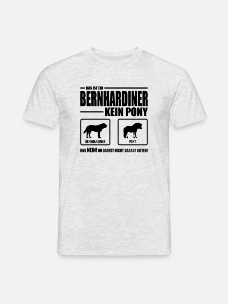 BERNHARDINER kein Pony Wilsigns Hundespruch Hund - Männer T-Shirt - Grau meliert