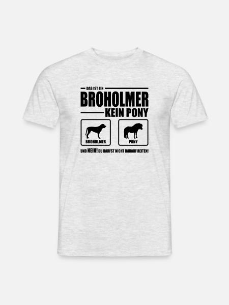 BROHOLMER kein Pony Hundespruch Hunde Wilsigns - Männer T-Shirt - Grau meliert