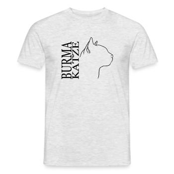 Burma Katze Profil Katzen Katze Wilsigns - Männer T-Shirt - Grau meliert - Vorne - AI Model Male 178 dark (178cm)