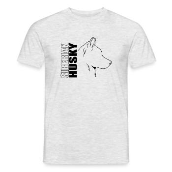 Husky Sibérien Profil Chiens Chien Wilsigns - T-shirt homme - gris chiné - Devant - AI Model Male 178 dark (178cm)