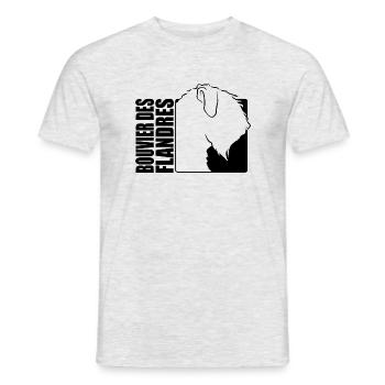 Bouvier des Flandres Profile Dog Dogs Wilsigns - Men's T-Shirt - heather grey - Front - AI Model Male 178 dark (178cm)