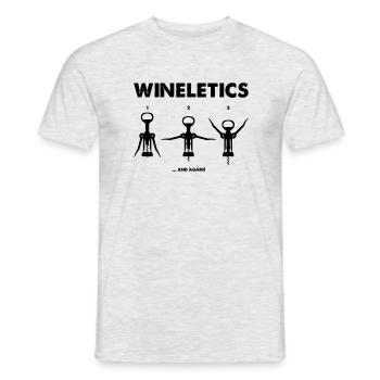 Wineletics - Wine Workout - Männer T-Shirt - Grau meliert - Vorne - AI Model Male 178 dark (178cm)