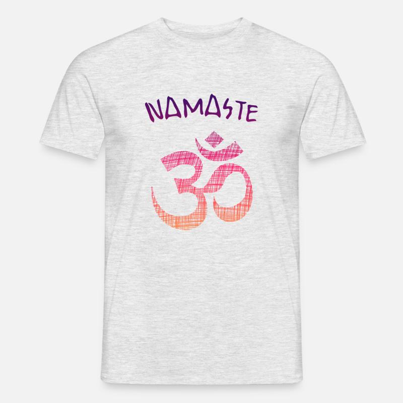 Yoga Namaste - Männer T-Shirt - Grau meliert