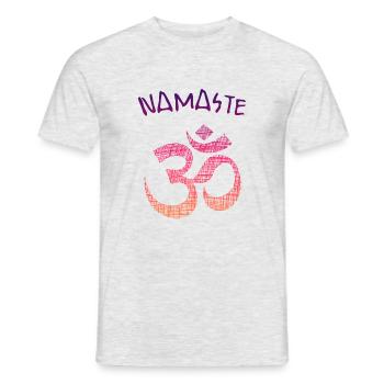 Yoga Om Namaste - Männer T-Shirt - Grau meliert - Vorne - AI Model Male 178 dark (178cm)