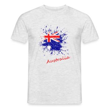 Australien Splash Kleks Retro Look Australia - Männer T-Shirt - Grau meliert - Vorne - AI Model Male 178 dark (178cm)