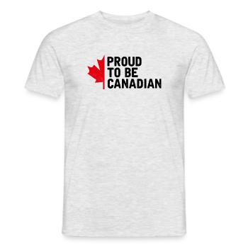 LE CANADA ET LE CANADA SONT FIERS D'ÊTRE CANADIENS - T-shirt homme - gris chiné - Devant - AI Model Male 178 dark (178cm)