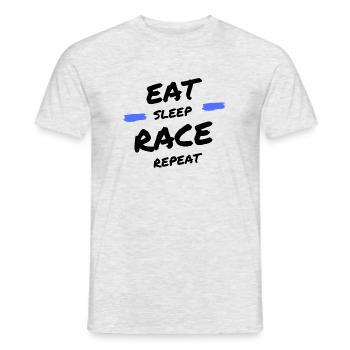 Simracer, Simracing, Eat Sleep Repeat Gift - Men's T-Shirt - heather grey - Front - AI Model Male 178 dark (178cm)