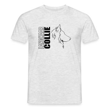 Langhaar Collie Profil Hunde Hund Wilsigns - Männer T-Shirt - Grau meliert - Vorne - AI Model Male 178 dark (178cm)
