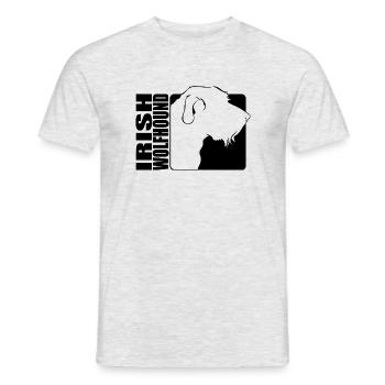 Irish Wolfhound Profile Dog Dogs Wilsigns - Men's T-Shirt - heather grey - Front - AI Model Male 178 dark (178cm)