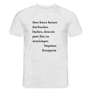Napoleon Bonaparte - Eierkuchen - Männer T-Shirt - Grau meliert - Vorne - AI Model Male 178 dark (178cm)
