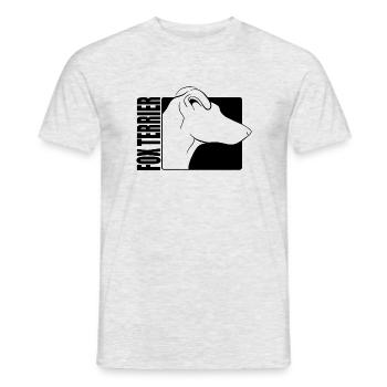Profil Smooth Fox Terrier Wilsigns Chiens Chien - T-shirt homme - gris chiné - Devant - AI Model Male 178 dark (178cm)