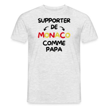 Supporter de Monaco comme papa - T-shirt homme - gris chiné - Devant - AI Model Male 178 dark (178cm)