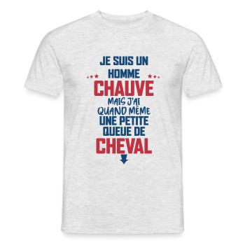 Chauve le meilleur des chauves humour - T-shirt homme - gris chiné - Devant - AI Model Male 178 dark (178cm)