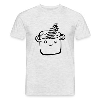 Spaghettikochtopf, Kochtopf, Spaghetti kochen, - Männer T-Shirt - Grau meliert - Vorne - AI Model Male 178 dark (178cm)