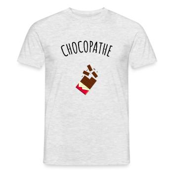 Chocopathe, humour gourmand chocolat - T-shirt homme - gris chiné - Devant - AI Model Male 178 dark (178cm)