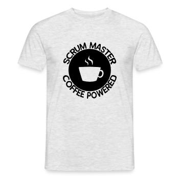 Scrum Master Coffee Powered - Männer T-Shirt - Grau meliert - Vorne - AI Model Male 178 dark (178cm)