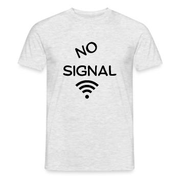 NO Signal - Geek Geschenkidee - WiFi - Nerd - Männer T-Shirt - Grau meliert - Vorne - AI Model Male 178 dark (178cm)