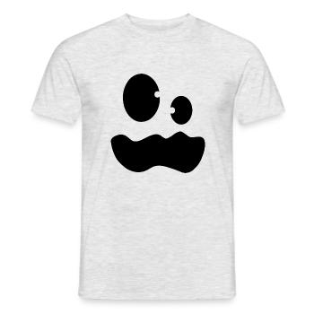 Ghost Costume Funny Ghul Face Halloween - Männer T-Shirt - Grau meliert - Vorne - AI Model Male 178 dark (178cm)