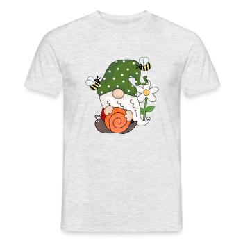 Whimsical Garden Gnome - Men's T-Shirt - heather grey - Front - AI Model Male 178 dark (178cm)