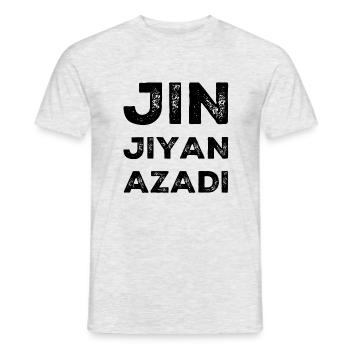 Femme Vie Liberté Iran - T-shirt homme - gris chiné - Devant - AI Model Male 178 dark (178cm)