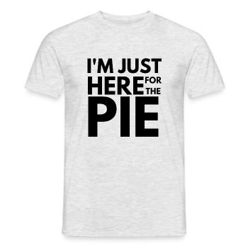 Je suis juste ici pour la tarte Jour de Thanksgiving - drôle - T-shirt homme - gris chiné - Devant - AI Model Male 178 dark (178cm)