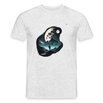 Mountaineers in the moonlight - Men's T-Shirt - heather grey - Front - AI Model Male 178 dark (178cm)