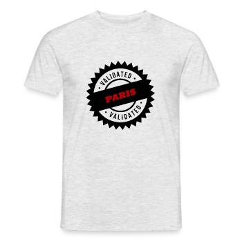 PARIS CERTIFIE - T-shirt homme - gris chiné - Devant - AI Model Male 178 dark (178cm)