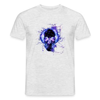 Skull Design Totenkopf für Rocker & Punker Schädel - Männer T-Shirt - Grau meliert - Vorne - AI Model Male 178 dark (178cm)