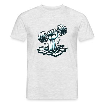 Power Lift - Men's T-Shirt - heather grey - Front - AI Model Male 178 dark (178cm)