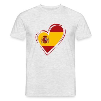 Spanien Herz - Männer T-Shirt - Grau meliert - Vorne - AI Model Male 178 dark (178cm)