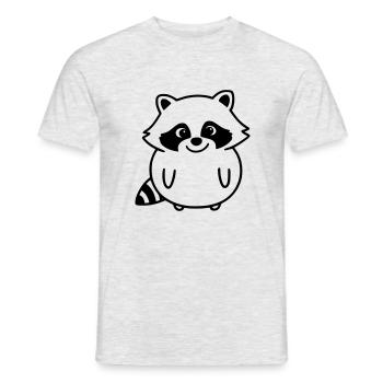 raton laveur comme illustration vectorielle - T-shirt homme - gris chiné - Devant - AI Model Male 178 dark (178cm)
