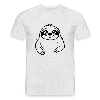 Niedliches Faultier als Vektorgrafik - Männer T-Shirt - Grau meliert - Vorne - AI Model Male 178 dark (178cm)