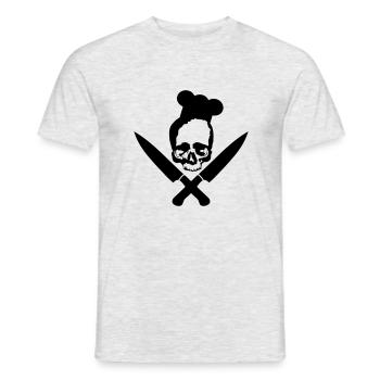 Koch / Totenkopf / Skull - Männer T-Shirt - Grau meliert - Vorne - AI Model Male 178 dark (178cm)