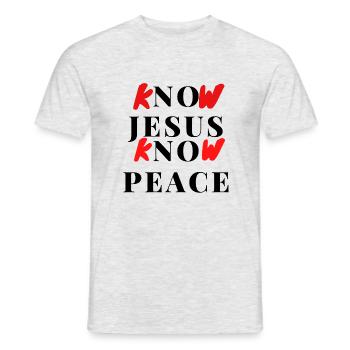 Jésus-Christ,Jésus-Christ,Jésus-Christ,Jésus-Christ - T-shirt homme - gris chiné - Devant - AI Model Male 178 dark (178cm)