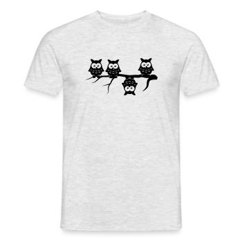 Être différents 4 hiboux Adebayo diffèrent - T-shirt homme - gris chiné - Devant - AI Model Male 178 dark (178cm)