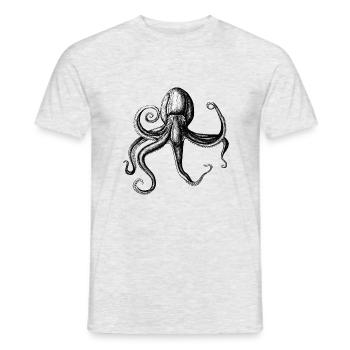 Pieuvres - dessinée - T-shirt homme - gris chiné - Devant - AI Model Male 178 dark (178cm)