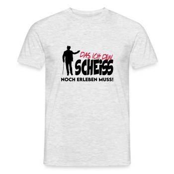 Rentner Alter Mann Scheisse erleben - Männer T-Shirt - Grau meliert - Vorne - AI Model Male 178 dark (178cm)