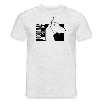 Doberman Pinscher Profil Hunde Hund Wilsigns - Männer T-Shirt - Grau meliert - Vorne - AI Model Male 178 dark (178cm)