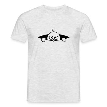 Lit de bébé sur le ventre - T-shirt homme - gris chiné - Devant - AI Model Male 178 dark (178cm)
